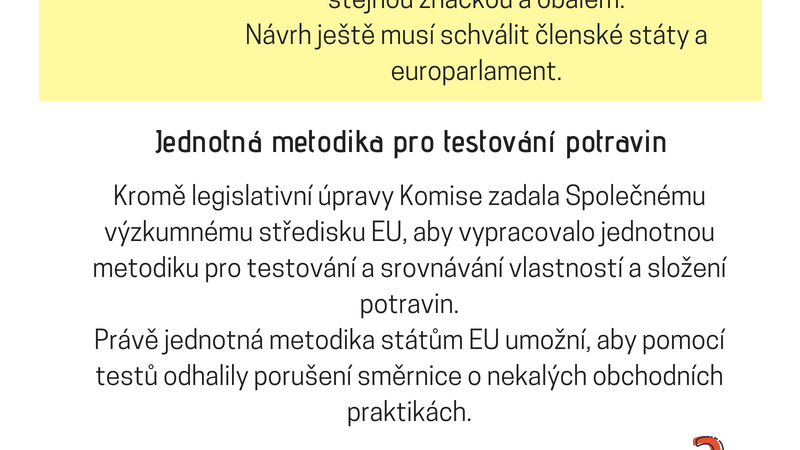 Infografika: Blíží se konec dvojí kvality potravin. Jednotné testy odhalí nekalé praktiky výrobců