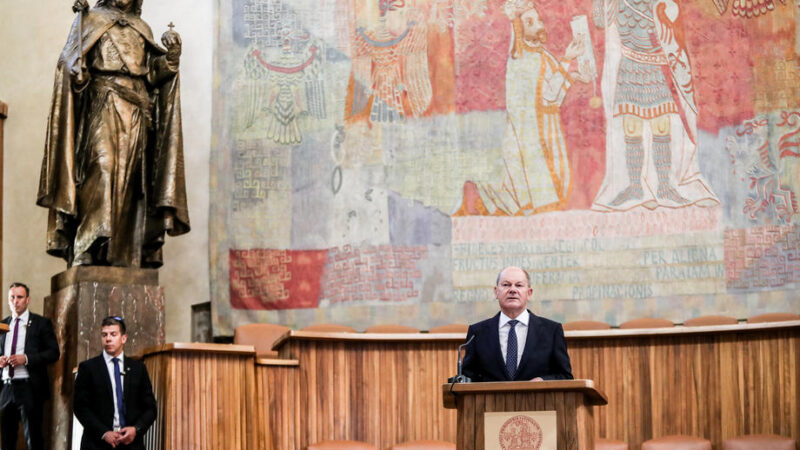 Scholz v&nbsp;Praze navrhl vybudování společné protivzdušné obrany Evropy